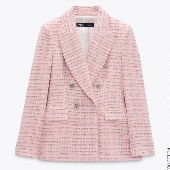 Zara Pink Tweed Blazer - Picture 12 of 13